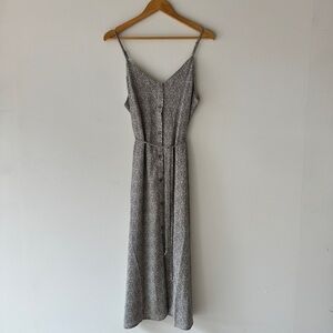 Sienna Sky - Sleeveless Midi Slip Dress in Cream and Black